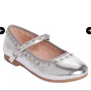 NWOT Steve Madden Jrea Crystal Embellished Silver Mary Jane Shoes 5